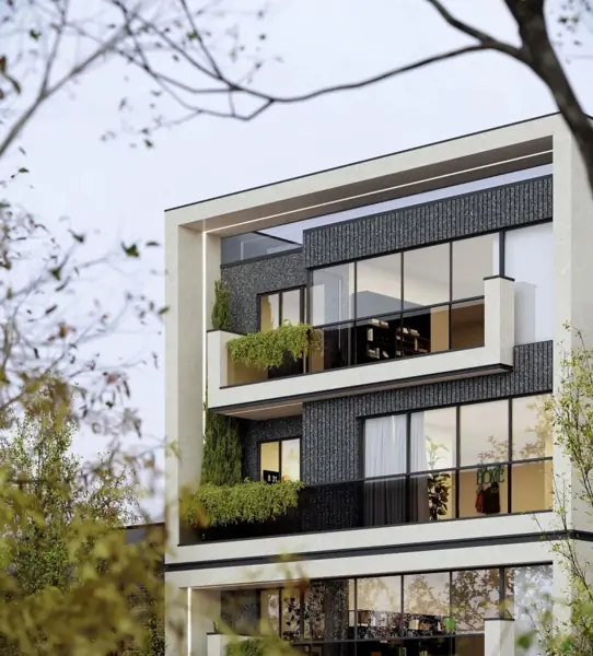 Modern konut projesi 3D balkon detayı