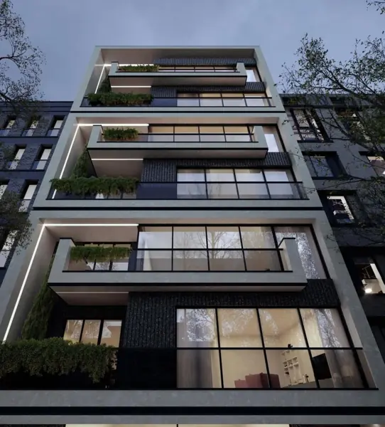 Modern konut projesi 3D cephe detayı