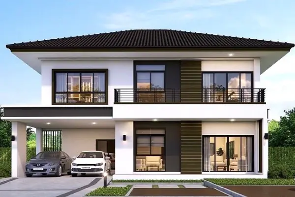 Villa projesi 3D mimari görseli