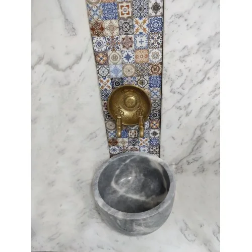 Akm Dekor – Gri Çanak Mermer Kurna