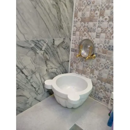 Akm Dekor – Beyaz Kavun Dilimli Mermer Kurna