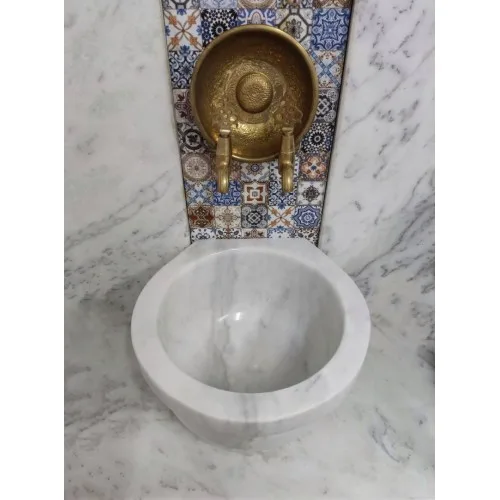 Akm Dekor – Beyaz Kulaksız Düz Mermer Kurna