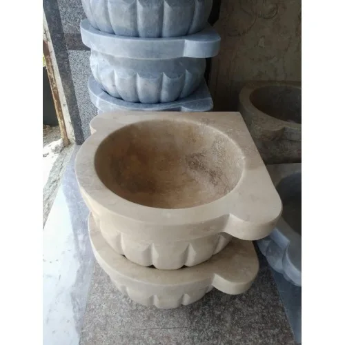 Akm Dekor – Traverten Köşe Kavun Dilimli Mermer Kurna