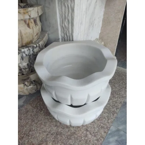 Akm Dekor – Beyaz Dalgalı Kavun Dilimi Mermer Kurna