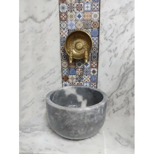 Akm Dekor – Gri Çanak Mermer Kurna